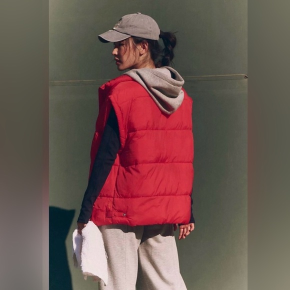 Free People Jackets & Blazers - FP Movement by Free People In a Bubble Puffer Vest – Red S Oversized
